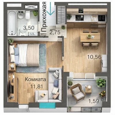 Купить 1-комнатную квартиру